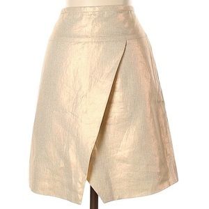 Jcrew Gold Metallic front slit skirt - size 00